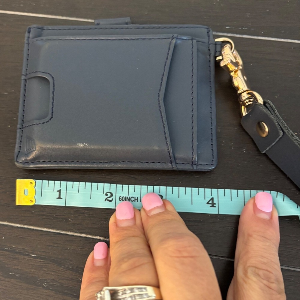 Andar x Daryl-Ann Denner The Denner Navy Leather Card Holder Wallet Wristlet - Picture 3 of 8